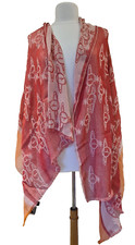Vivienne Westwood Cotton Scarf Stole Wrap Shawl Orb Print Fringe Red New W/Tags