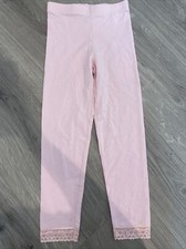 Carters Girls Size Six Pink Leggings With Lace Trin
