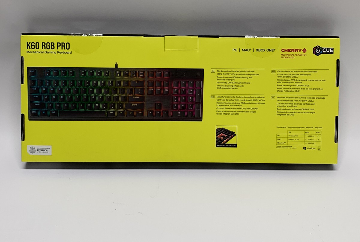 Corsair K60 RGB PRO Mechanical Gaming Wired Keyboard Cherry Viola Keyswitch NEW eBay Corsair K60 RGB Pro Mechanical Gaming Keyboard CHERRY Mechanical Keyswitc