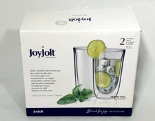 JoyJolt Spike Double Wall Cocktail Glasses Set Of 2 New In Box