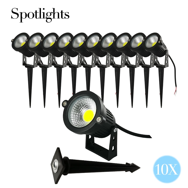 10X LED Spot Lights 12V Outdoor Outside Landscape Cool/Warm White Low Voltage