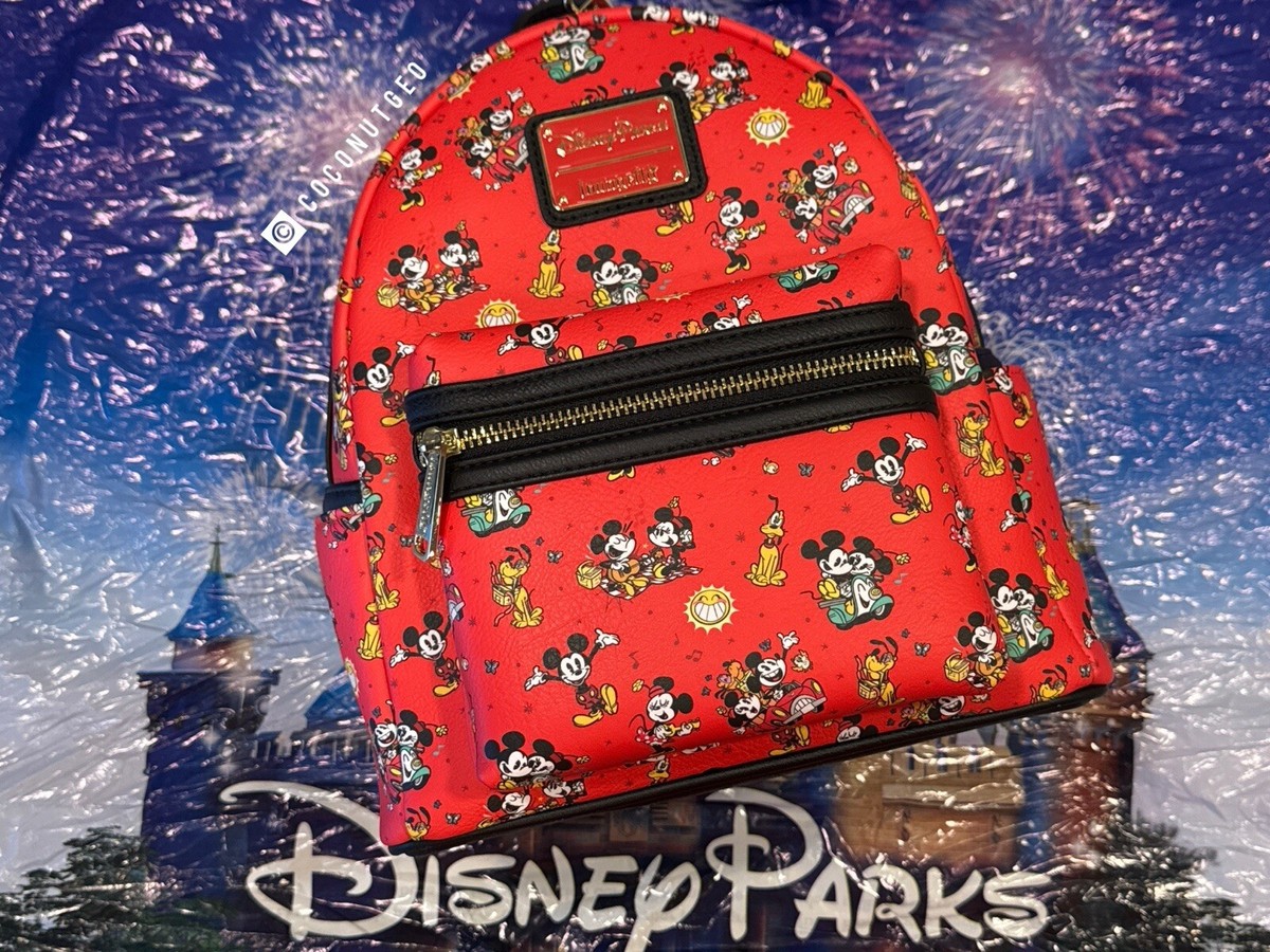 Loungefly Disney Mickey & Minnie Runaway Railroad Cartoon Mini Backpack NEW Disney Parks Loungefly Mickey & Minnie Mouse Mini Backpack  main image 4