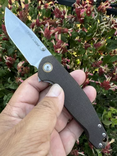 Viper Katla Black Canvas Micarta, Stonewashed M390 Italy Knife Folder