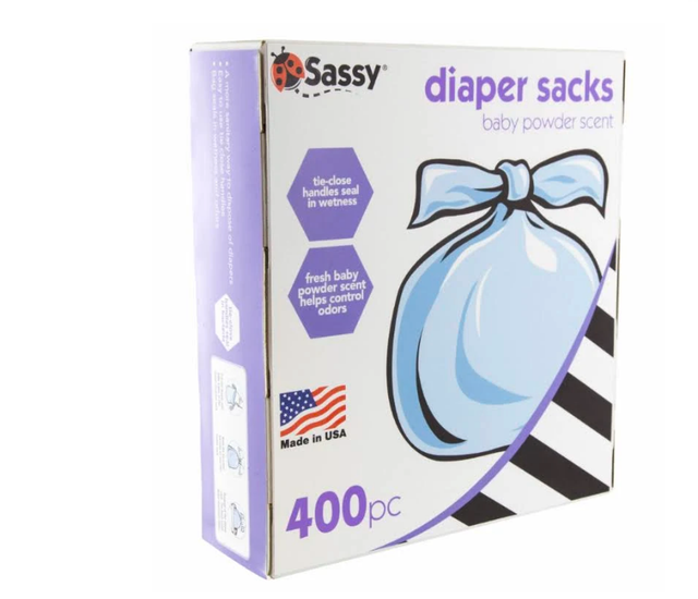 Sassy Disposable Diaper Sacks Baby Powder Scent 400 Count SALE Free
