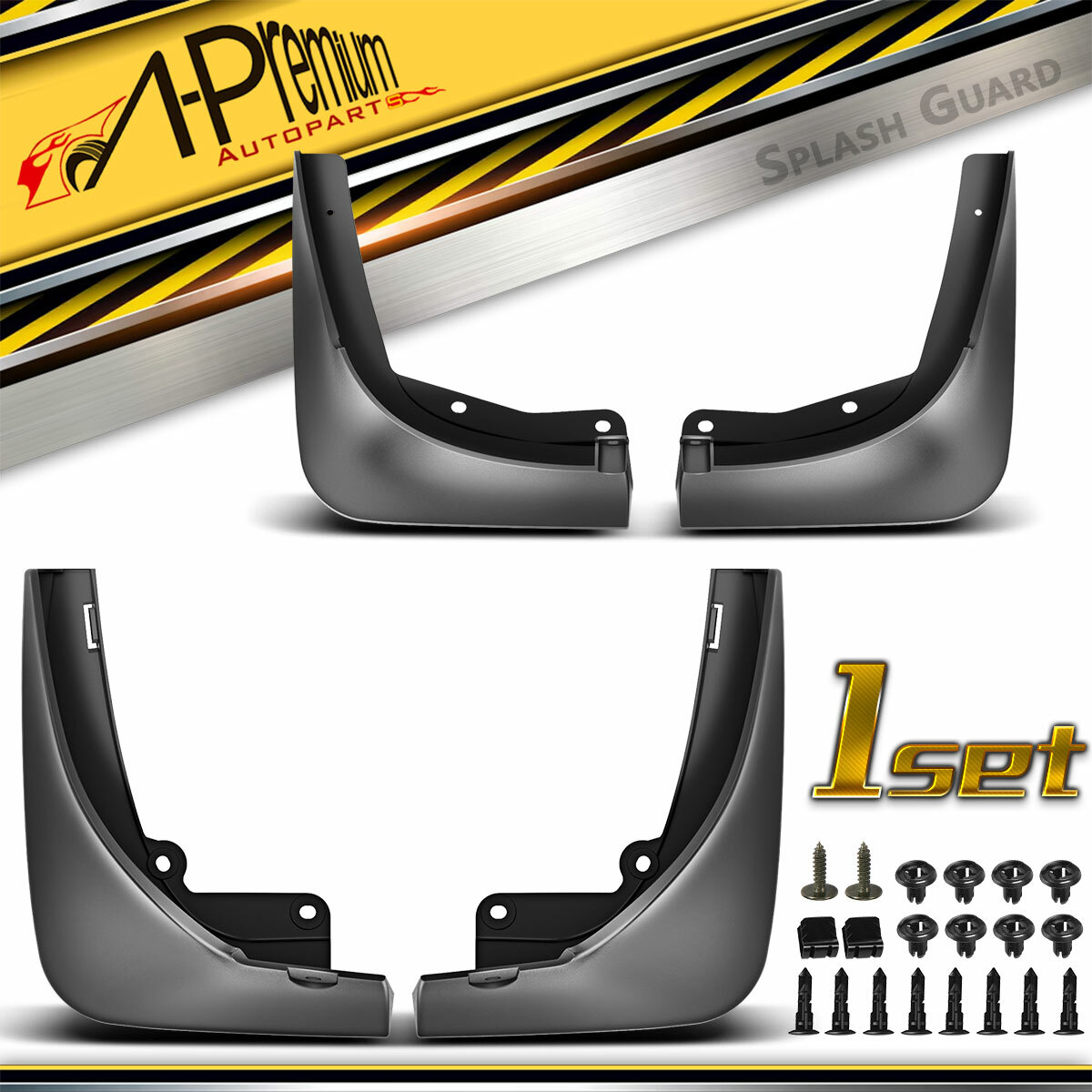 4x Splash Guards Mud Flaps Front+Rear for Tesla Model Y 2020-2021 Black Plastic