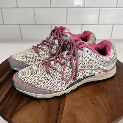 Merrell Womens Mont Mavis Hiking Beige Pink Trail Running Shoes Sneakers Size 9