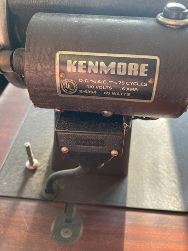 Antique Kenmore Sewing Machine with cabinet model # e-6354 110 volt DC ...