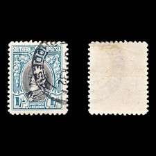9226: Southern Rhodesia SG23a 1s Black & Greenish blue 1935 Sc#26a Mi25C Used C£
