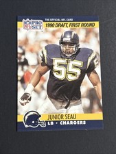 JUNIOR SEAU chargers 1990 Pro Set #673 Rookie Card RC. rookie card picture