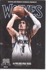 2013 Minnesota Timberwolves vs 76ers Program Autographed by Alexey Shved