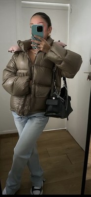 Grün Pinke Moncler Abbaye Daunenjacke Grösse m