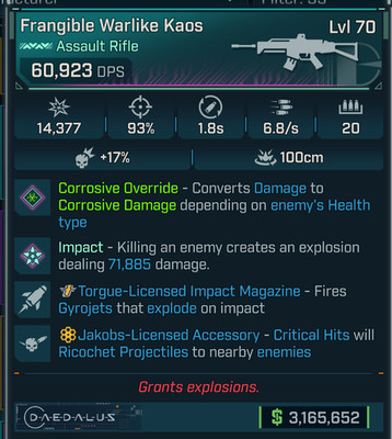 Borderlands 4 KAOS AR CORROSIVE OVERRIDE TORGUE IMAPACT JAKOBS SHOTGUN AMMO
