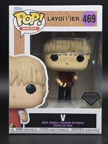 Funko Pop Rocks BTS Layover V #469 Diamond Glitter w/Protector