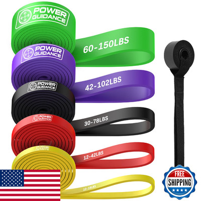 POWER GUIDANCE Resistance Bands Set - 5 Pull Up, Exercise, Therapy Bands for Leg