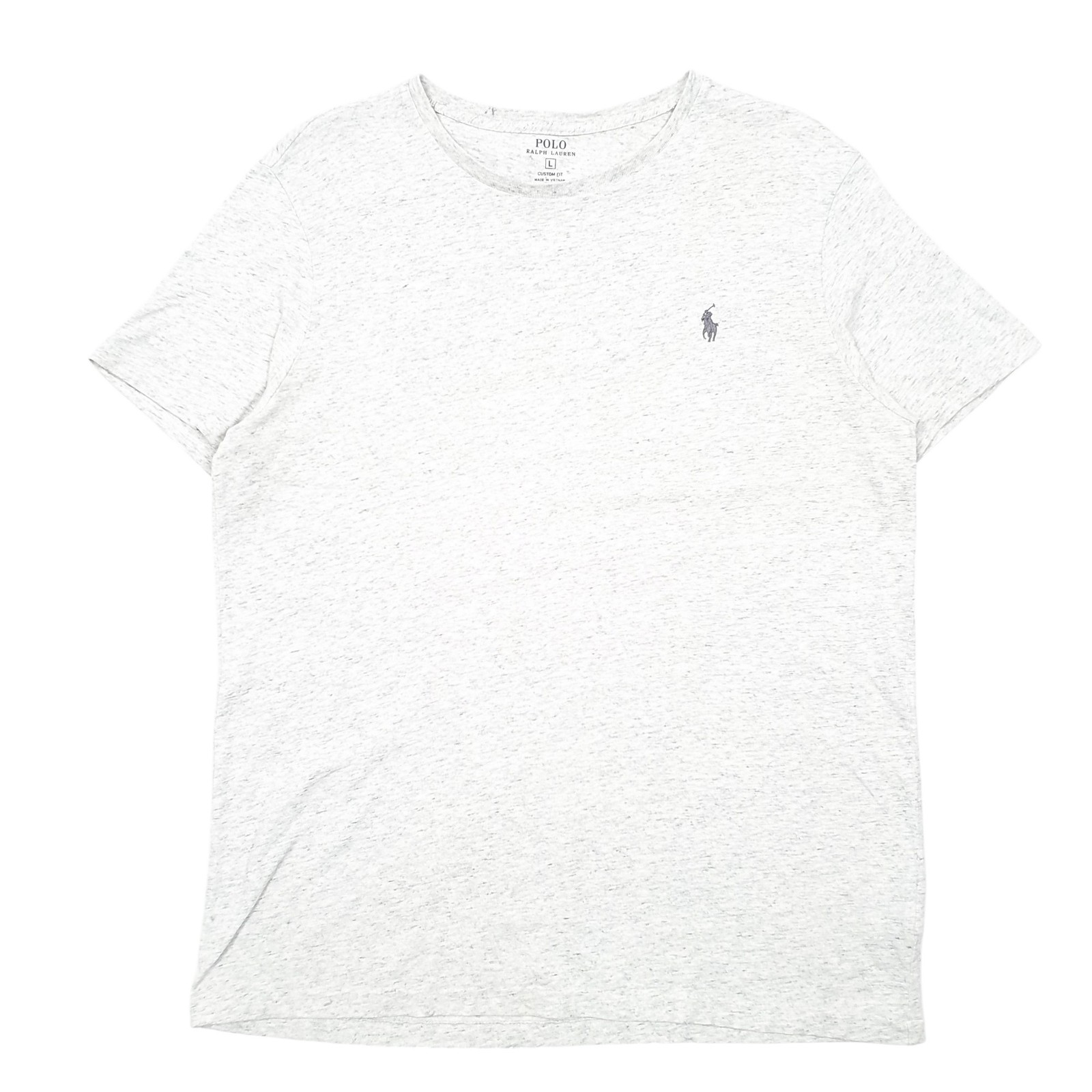 POLO RALPH LAUREN Grey Custom Fit Cotton T-Shirt for Men Size L Short Sleeve-image