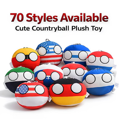 10cm Country Ball Plush Toys Polandball Pendant Country Balls Decor Stuffed Doll