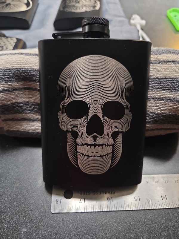 Flask 8oz Stainless Steel Skull Design-009 Whiskey