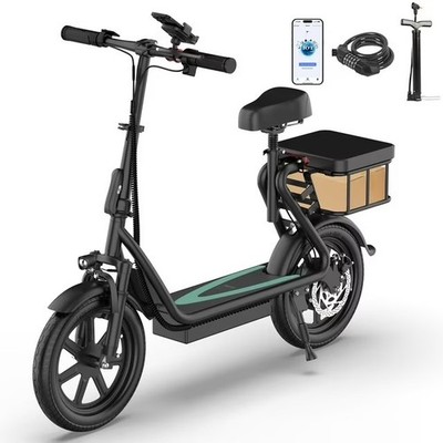 AOVOPRO Monopattino Elettrico with Seat, Commuter Foldable, 500W