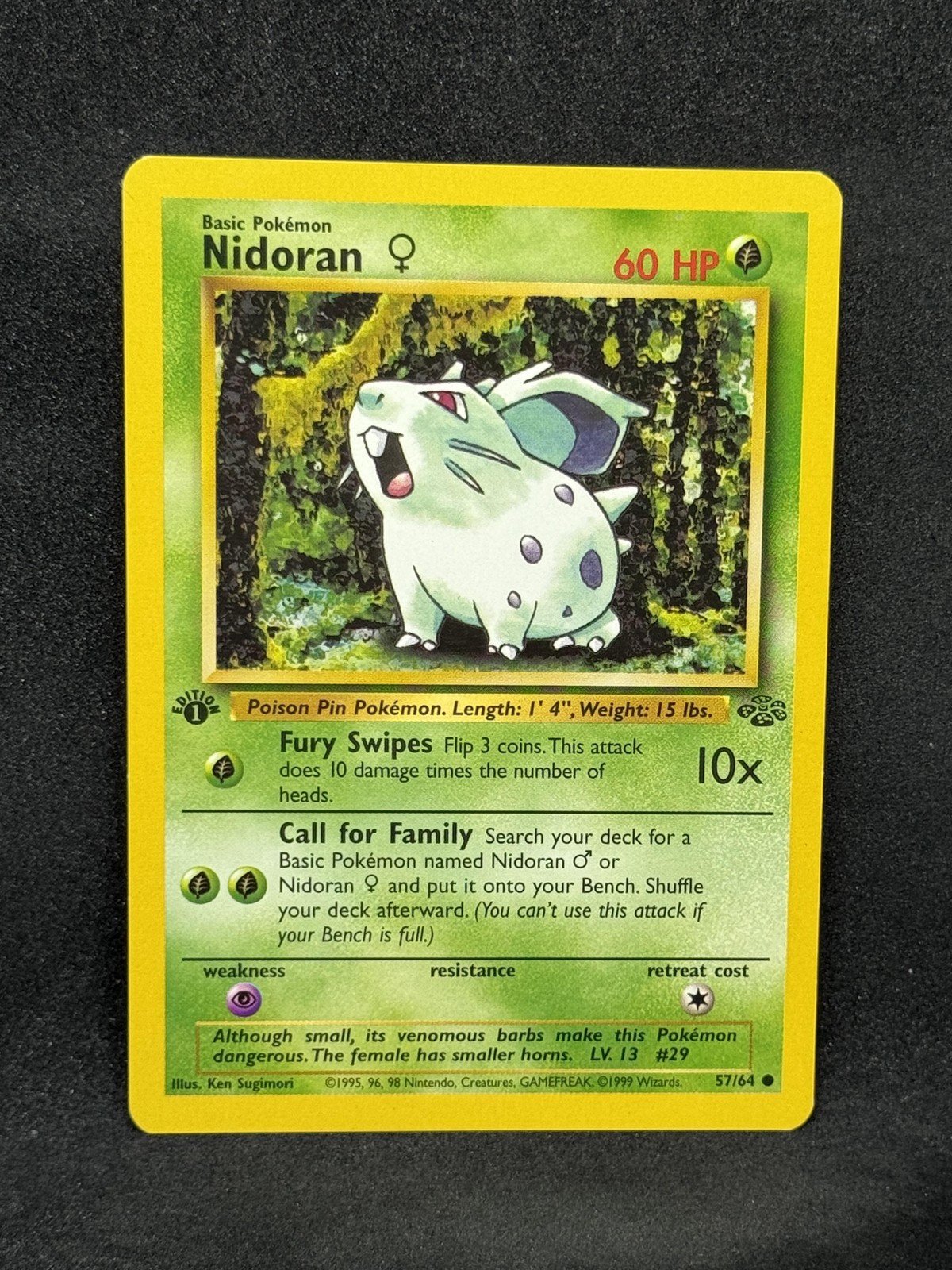 nidoran pokemon card price Vintage Common - Nidoran Base Set 2 Non-Holo Pokemon Card 82/130 main image 0