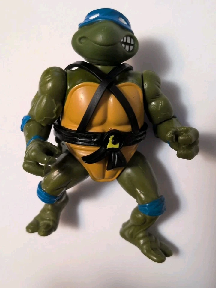 100% Completo Casi Nuevo-Como Nuevo De Colección Leonardo Cabeza Suave 1988 TMNT Tortuga Ninja 10 Espaldas Foto 3 de 4