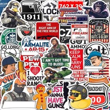 100pcs Firearm Stickers And Decals Gun Tactical Stickers Pack- Military Dec