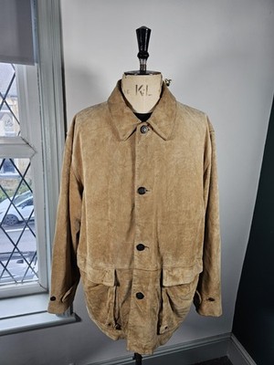 Vintage TIMBERLAND wasserdichte Rindslederjacke Herren Large/XL Chore Mantel
