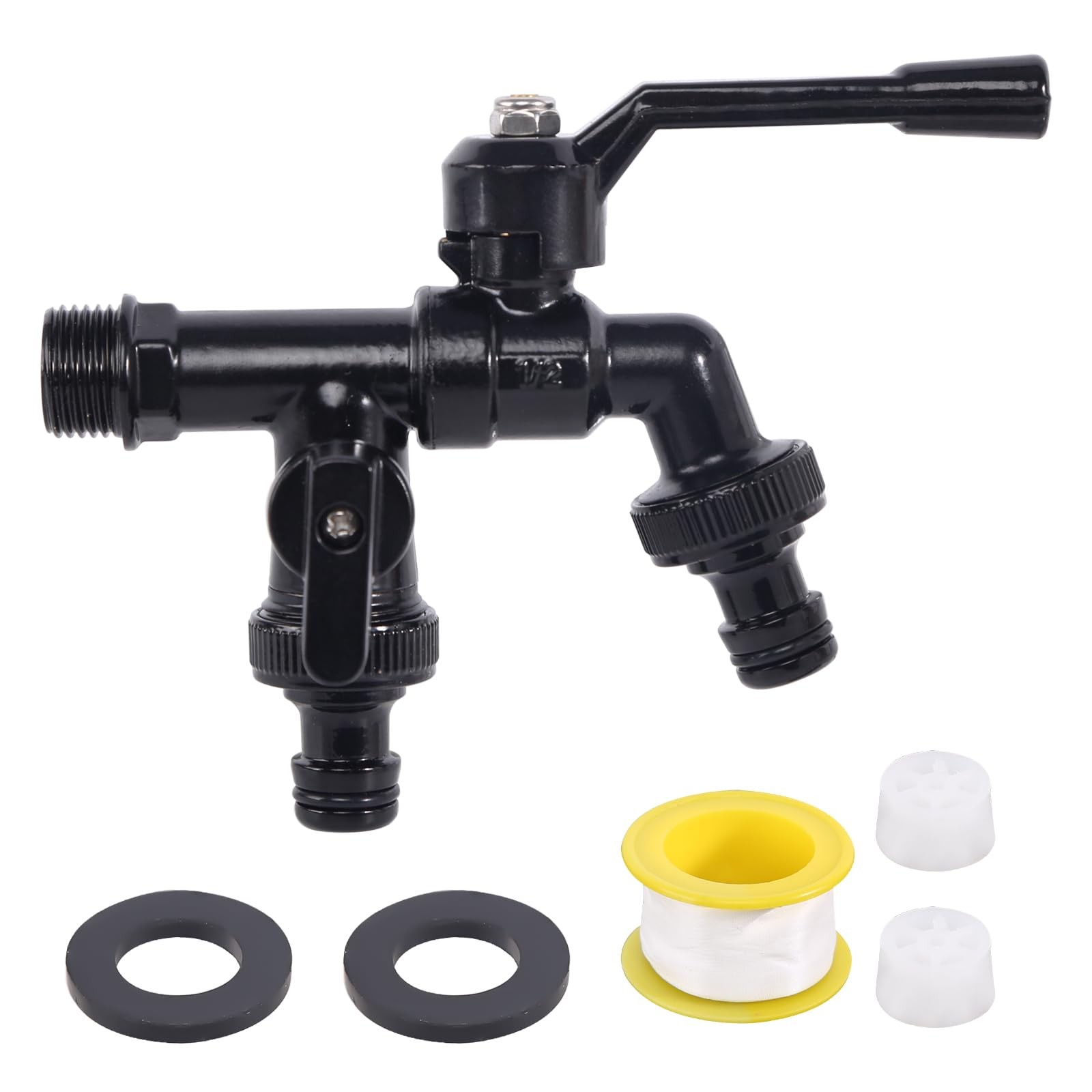Robinet de jardin antigel 3/4 double sortie en laiton pour tuyau d'arrosage
