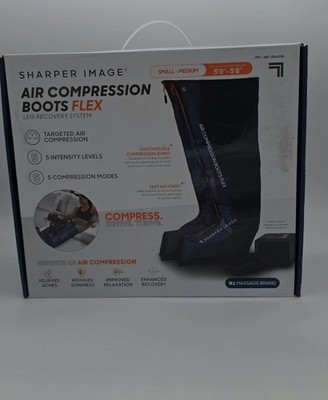 S-M- Sharper Image Powerboost Air Compression Boots Electric Leg Massager
