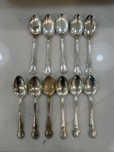 Towle Sterling Silver French Provincial Teaspoon Lot 11 6" spoons 319 grams