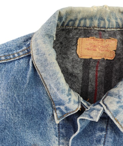 VTG 80s Levis Levi’s USA Men's L 44 Blue Denim Blanket Lined Trucker Jean Jacket by Levi's, $99.99 - Photo 8