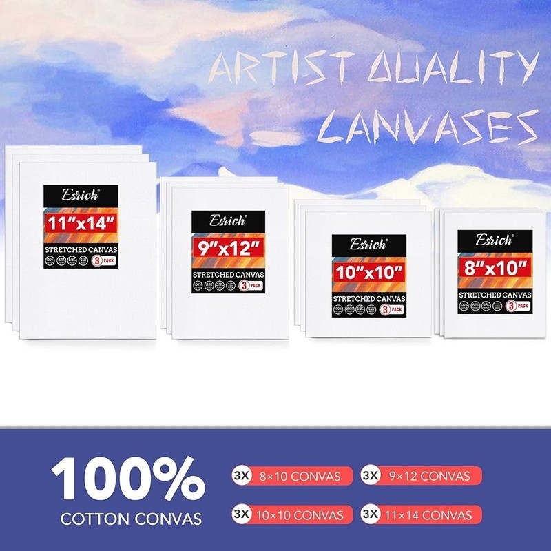 Acrylic Painting Set 60PCS Art Supplies Brushes Easel Palette Knives Sponges New