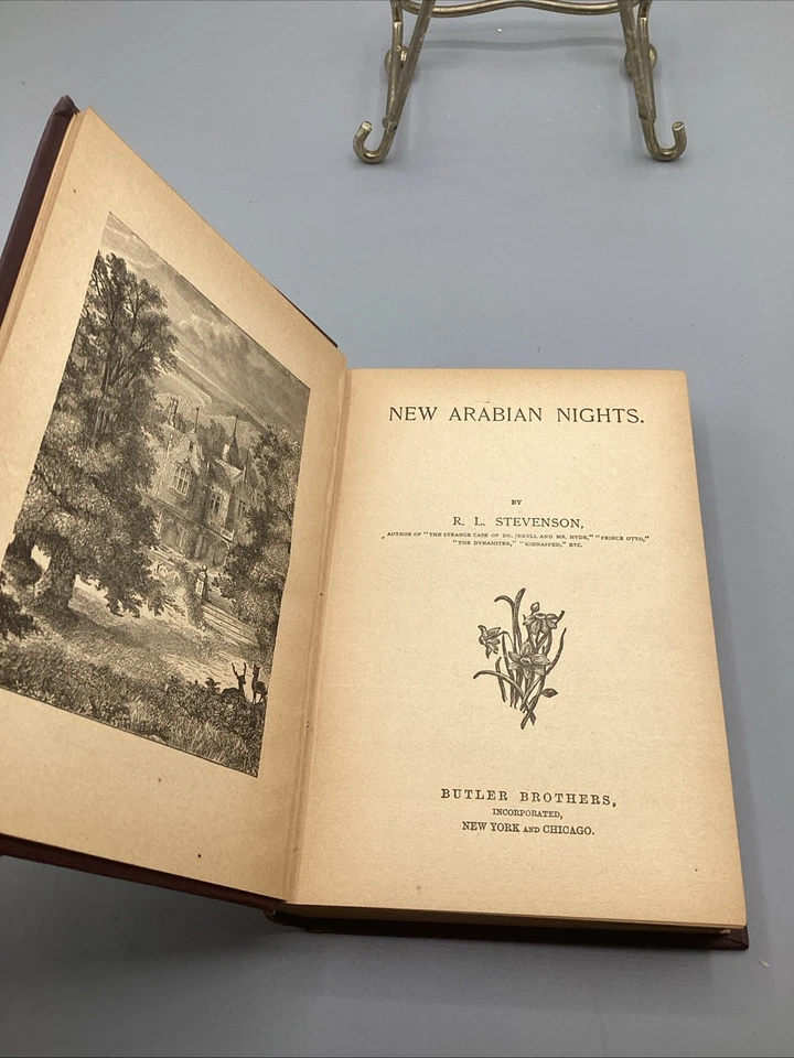 Antique Robert Louis Stevenson New Arabian Nights-HC-Butler Bros. *RARE* Foto 2 de 4