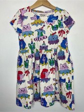 Mini Boden Celebration Dogs and cats Jersey dress Size 7-8