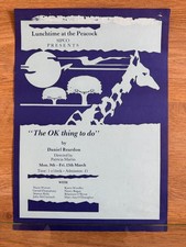 1987 'The OK Thing To Do' by Daniel Reardon theatre poster - Peacock, Dublin