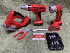 Lot Of Hyper Tough Kid's Power Tools Hand Tools Playset, drill, flashlight, saw