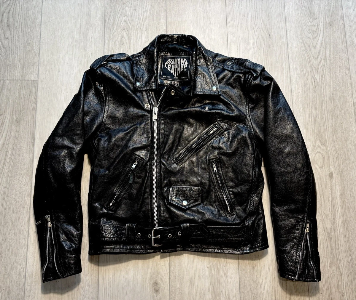 diamond leather jacket products for sale | eBay
