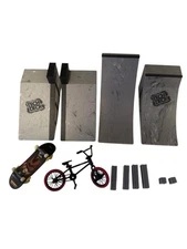 Starter Kit, Customizable Ramps with Exclusive Pro Fingerboard Tech Deck + Bike
