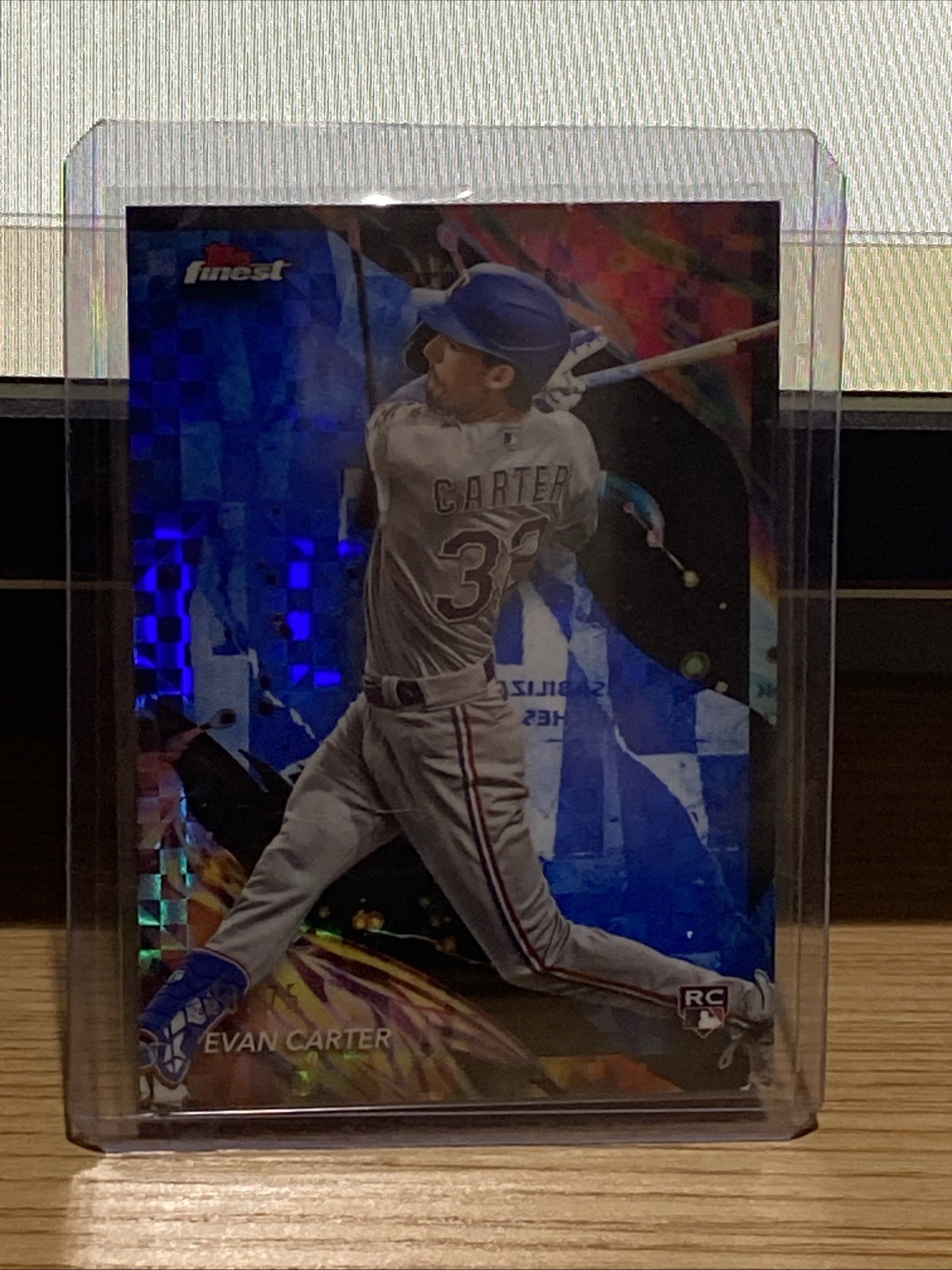 2024 Topps Finest Uncommon Blue Checkerboard Refractor /75 Evan Carter #107