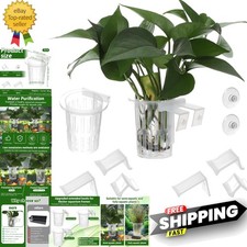 2 Clear Plastic Aquarium Plant Holders for Aquaponic Growth  Decoration