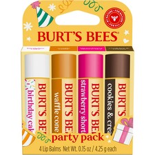 Burt's Bees 100 Natural Origin Moisturizing Lip Balm, Birthday Cake, 4 Tubes