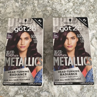 Got2b Metallics Permanent Hair Color, M49 Smokey Violet *2 Boxes/Applications