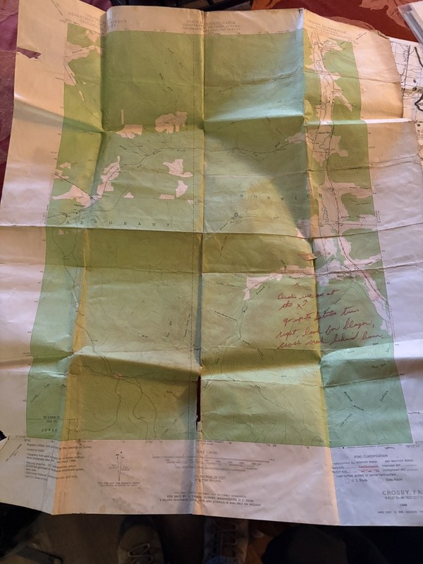 1948 Crosby PA McKean County USGS Topographical Geological Survey Quadrangle Map