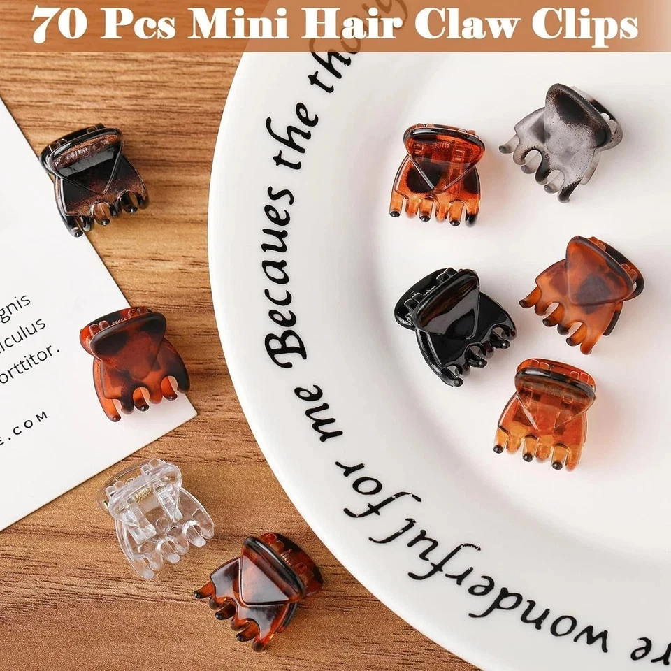 70 Pcs Mini Hair Claw Clips, Small Hair Clips for Women Girls, Non Slip Tiny Jaw - Image 4 of 4