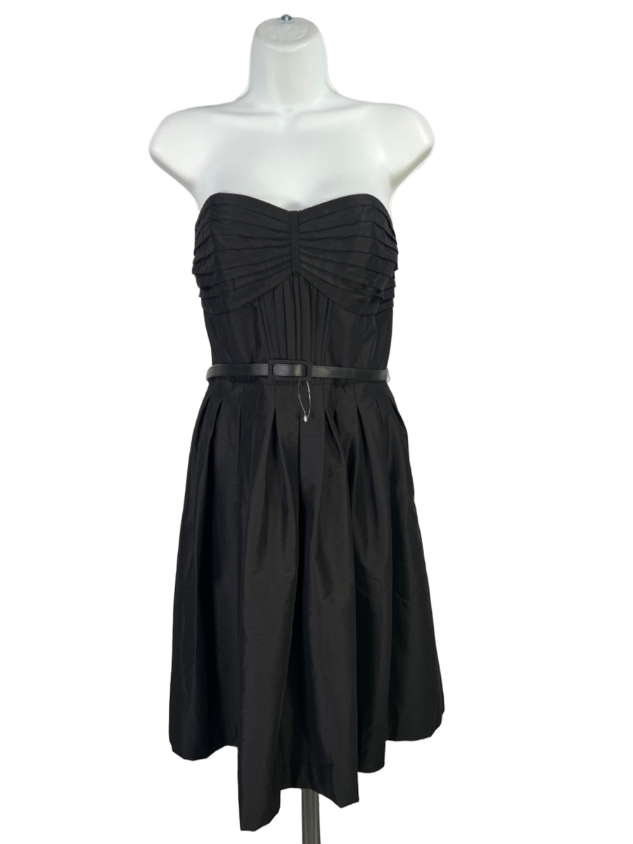 white house black market strapless black dress Bow White House Black Market Strapless