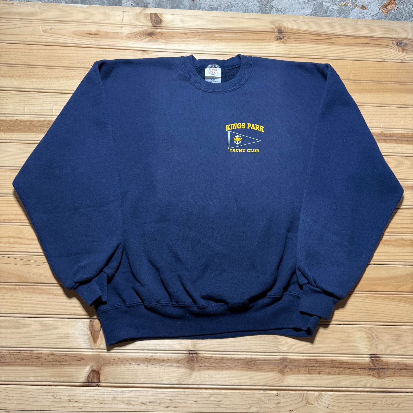 Vintage 90s Kings Park Yacht Club Graphic Crewneck Pullover Sweatshirt USA - XL
