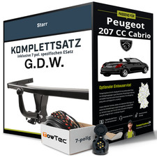 Für PEUGEOT 207 CC Cabrio Typ WD Anhängerkupplung starr +eSatz 7pol 07- NEU
