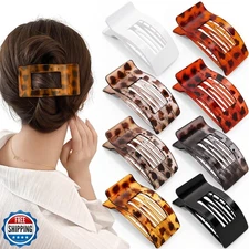 Obeoby 8 PCS Flat Hair Clips for Women, Strong-Hold French Flat C