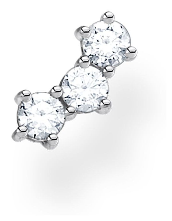 Thomas Sabo Sterling Silver Three Stone Single Stud Earring H2132-051-14
