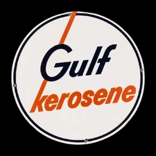 PORCELAIN GULF ENAMEL SIGN 30X30 INCHES DOUBLE SIDED