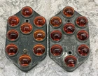 Vintage Federal 95 Red/Orange Glass Marble Reflector’s Set of 2 Brooklyn NY USA